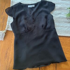 Ann Taylor Black Cap Sleeve Top